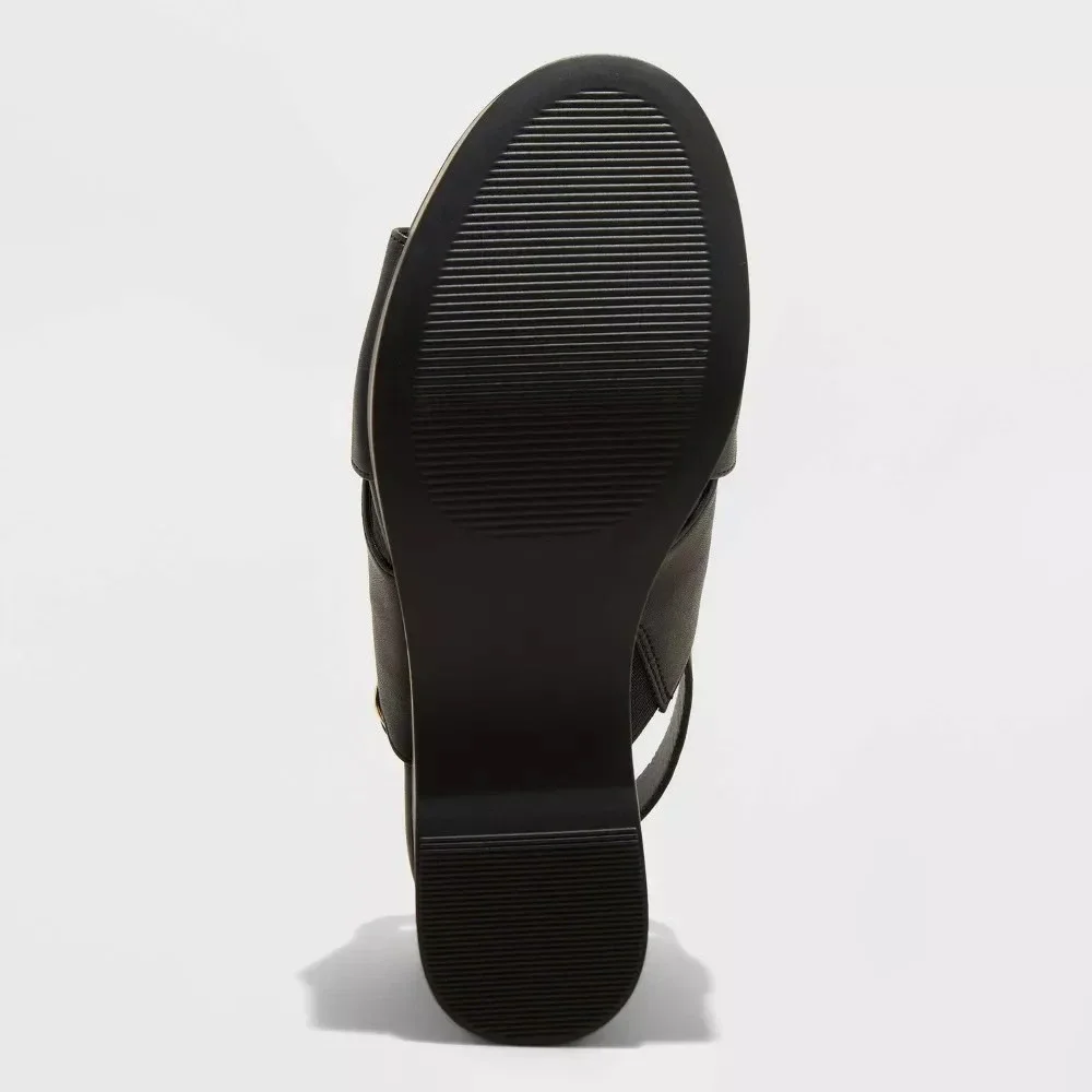 Women's Naomi Wedge Sandals by Universal Thread Black Size 7.5 New With‎ Tags